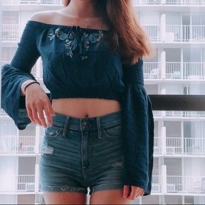 Off the shoulder crop top